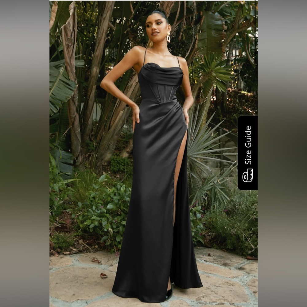 Black prom dress with slit | Mia Bella couture soltera dress